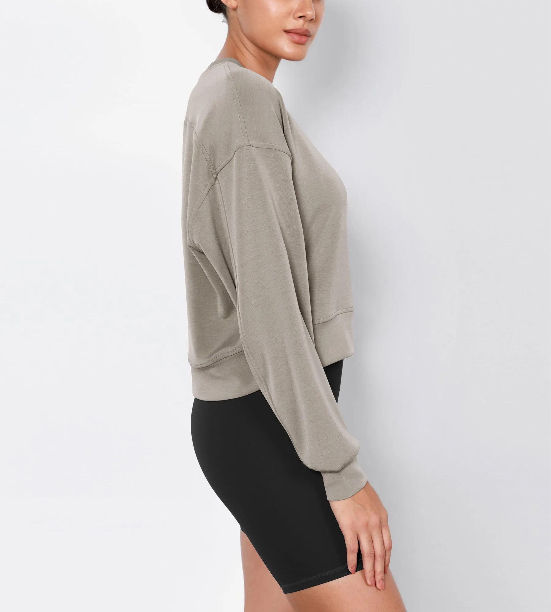 Modal Soft Long Sleeve Cropped Sweatshirts