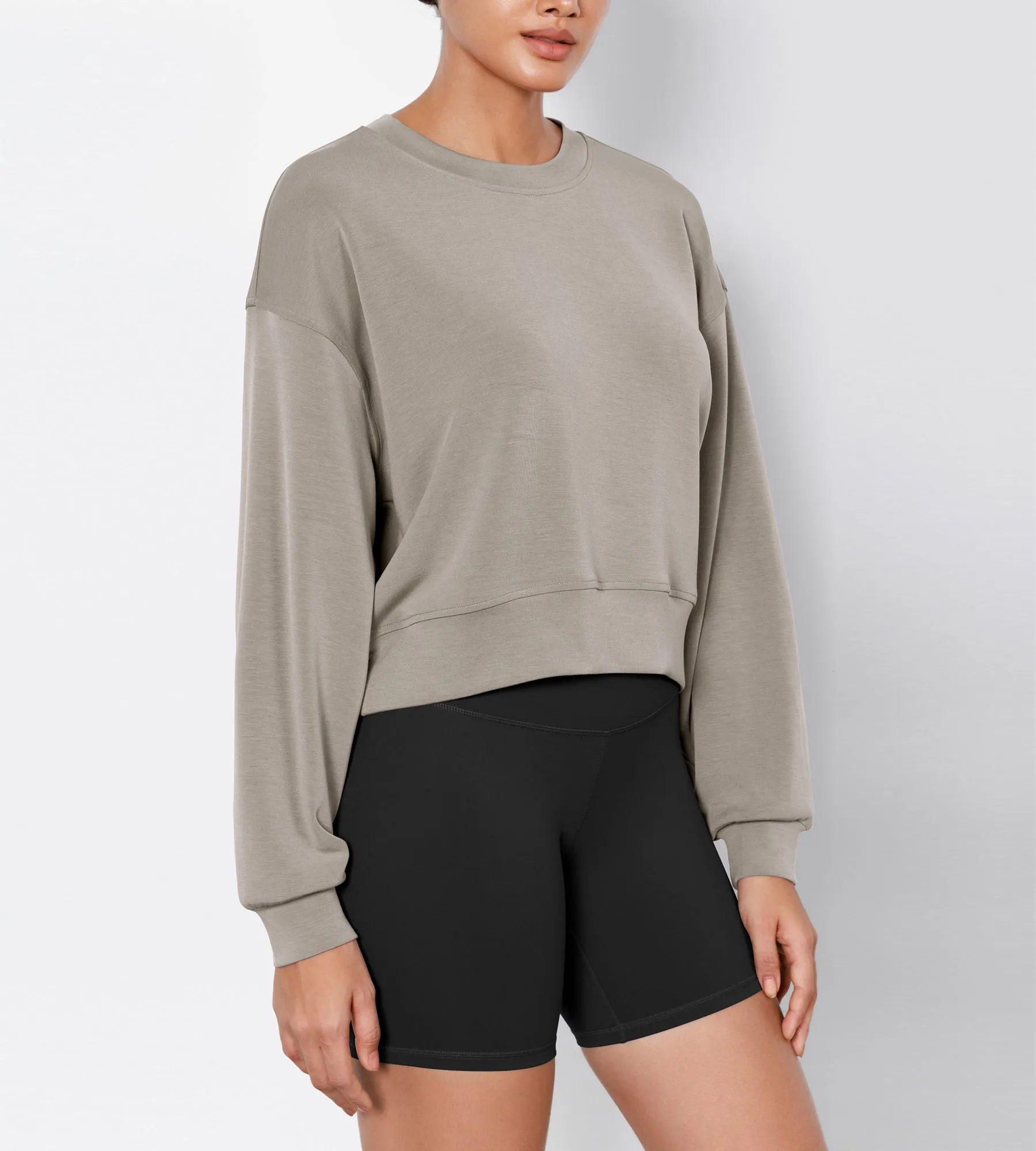 Modal Soft Long Sleeve Cropped Sweatshirts