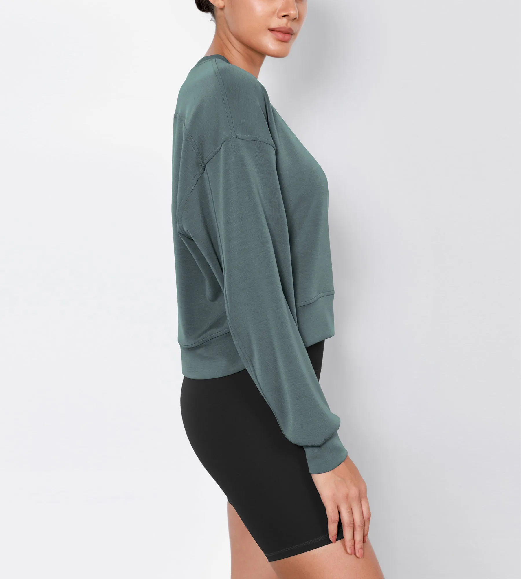 Modal Soft Long Sleeve Cropped Sweatshirts
