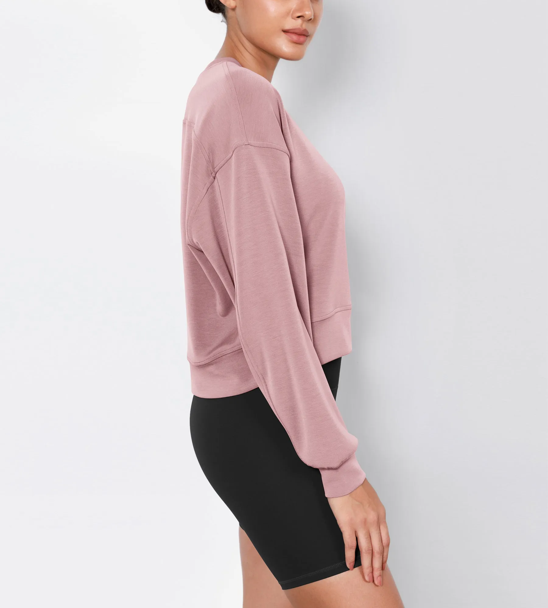 Modal Soft Long Sleeve Cropped Sweatshirts