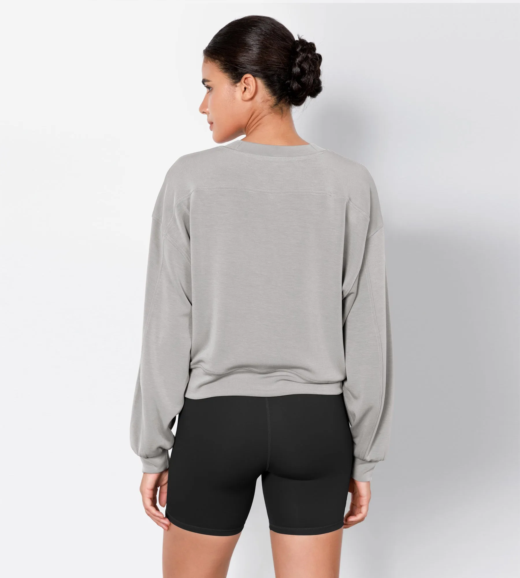 Modal Soft Long Sleeve Cropped Sweatshirts