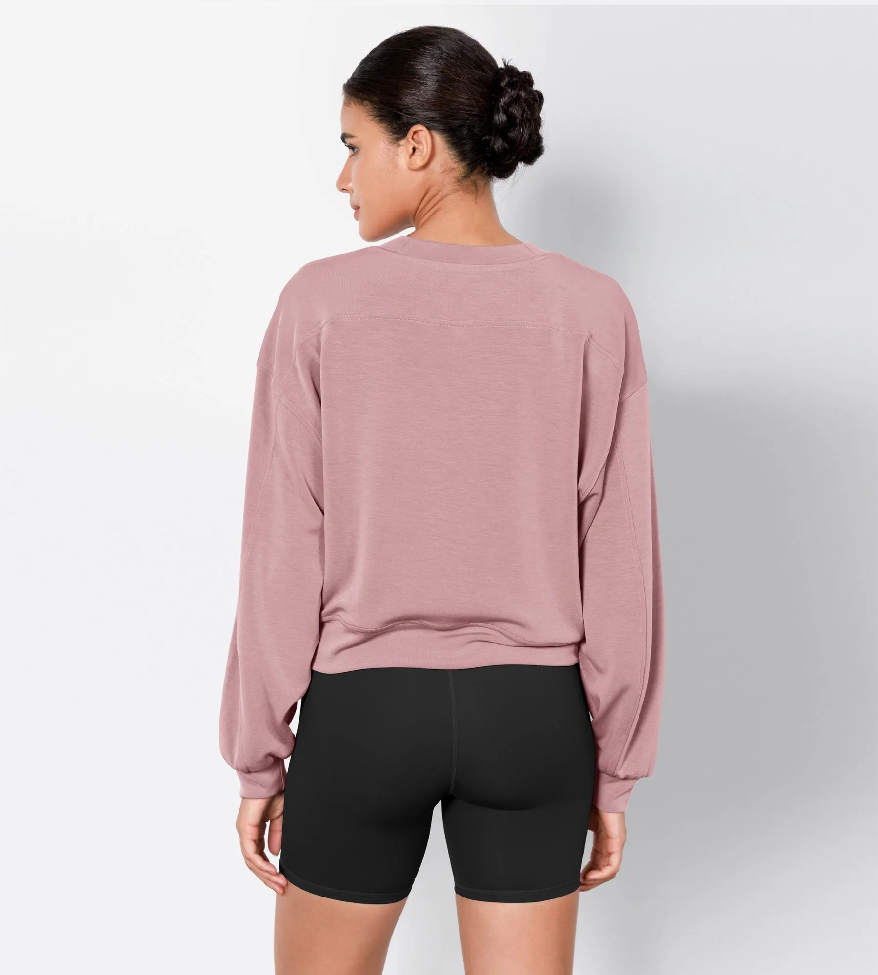 Modal Soft Long Sleeve Cropped Sweatshirts
