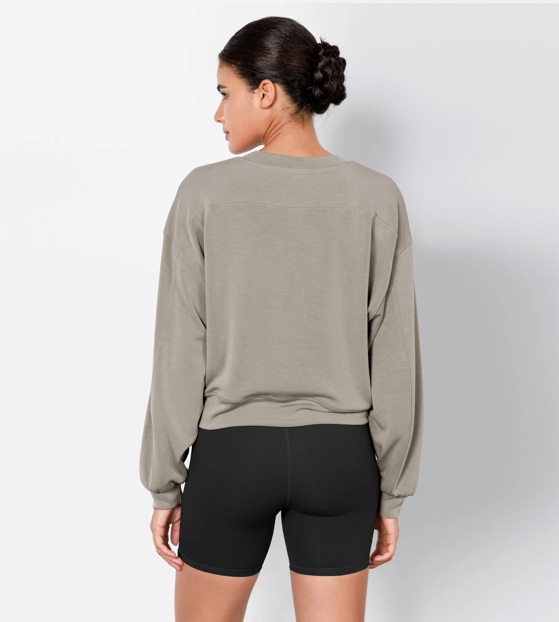 Modal Soft Long Sleeve Cropped Sweatshirts