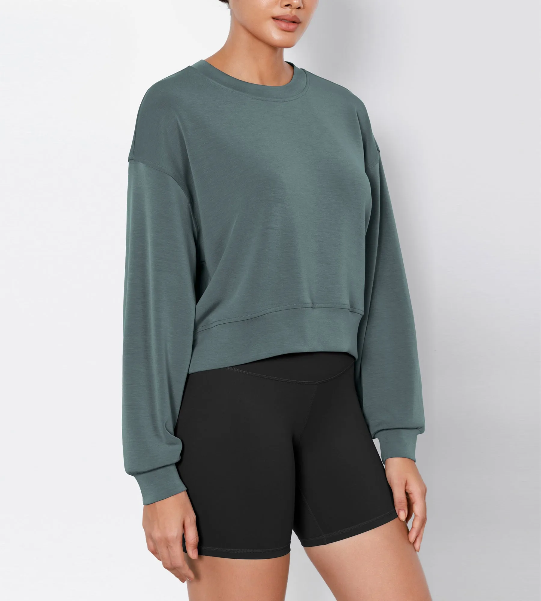 Modal Soft Long Sleeve Cropped Sweatshirts