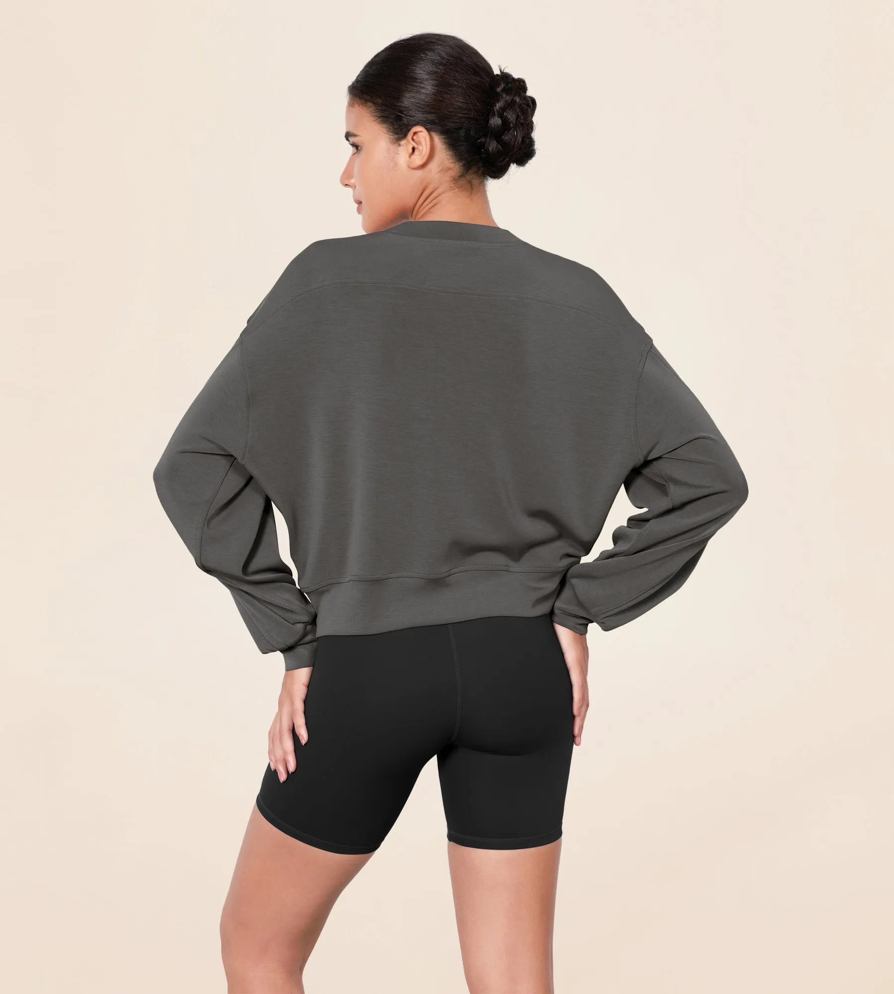 Modal Soft Long Sleeve Cropped Sweatshirts