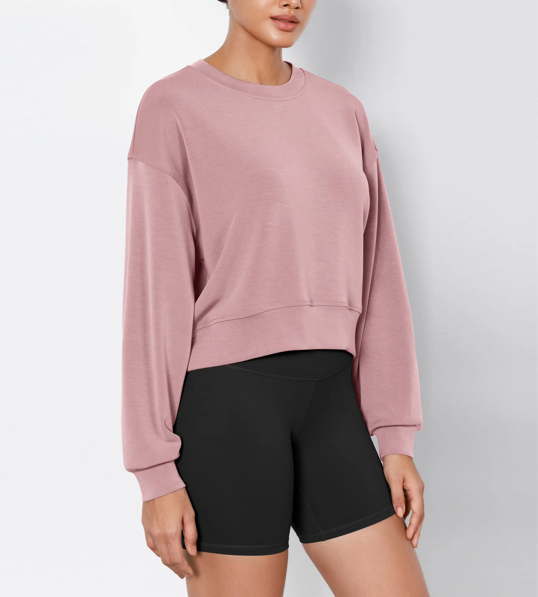 Modal Soft Long Sleeve Cropped Sweatshirts