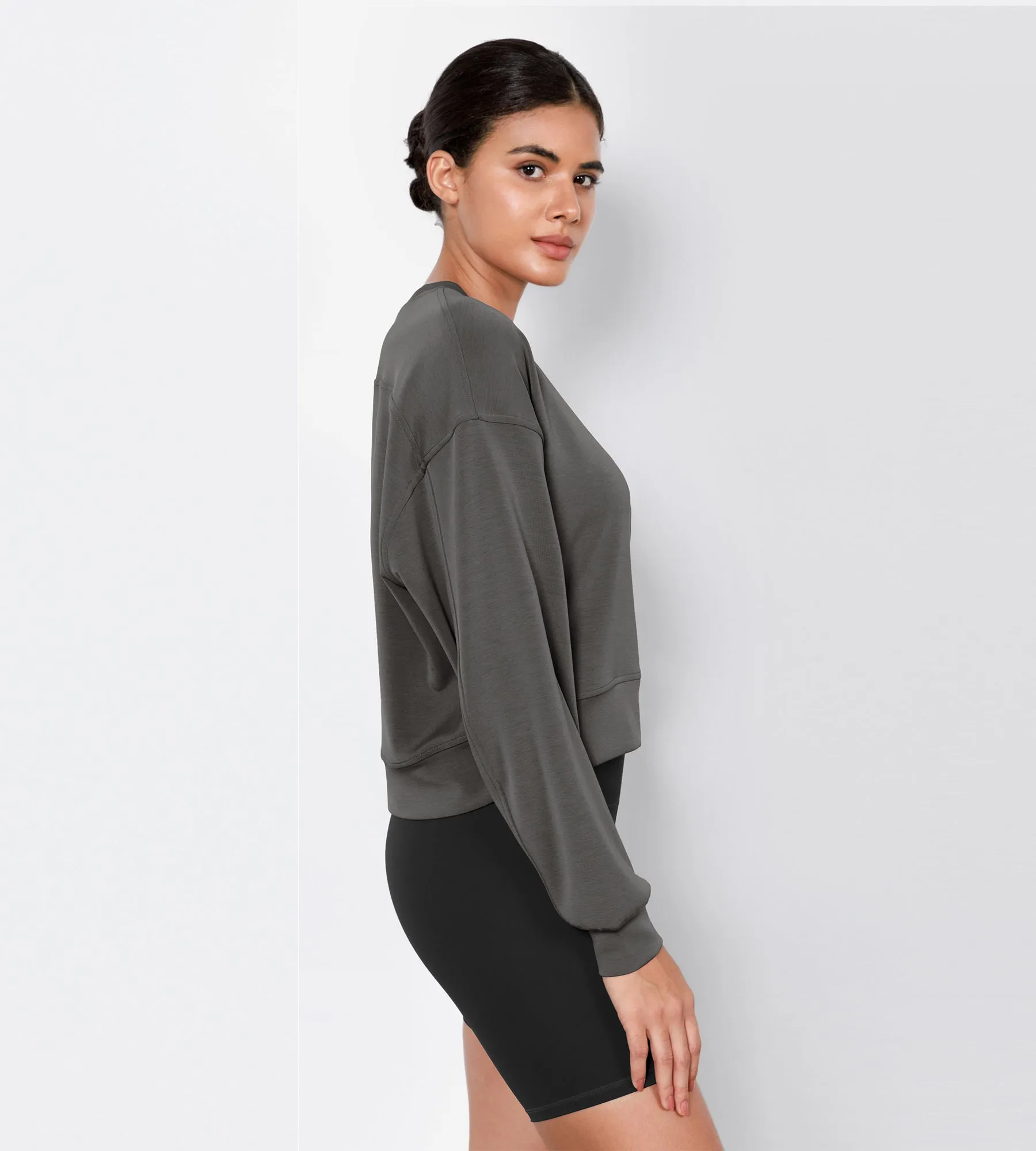 Modal Soft Long Sleeve Cropped Sweatshirts