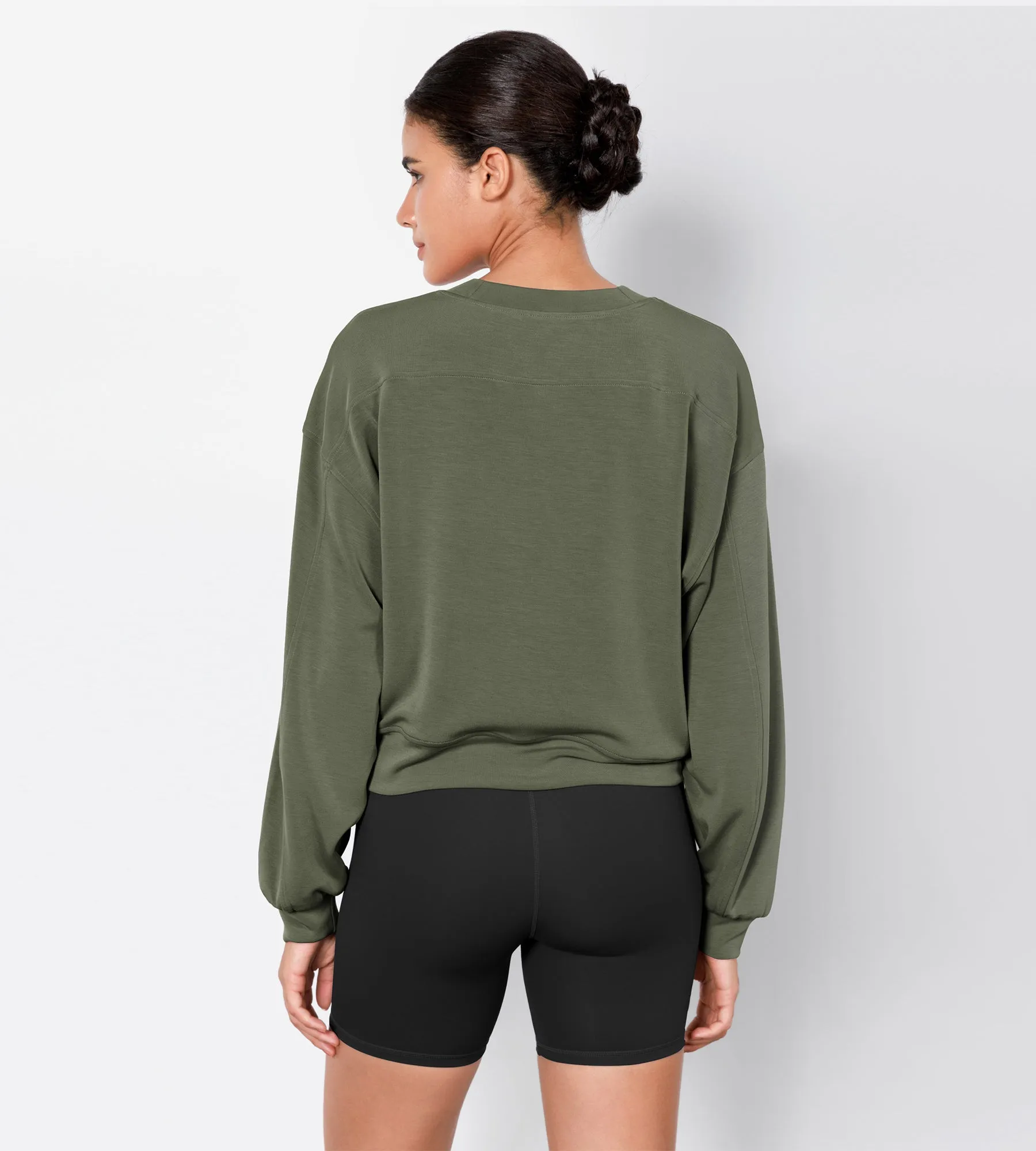 Modal Soft Long Sleeve Cropped Sweatshirts