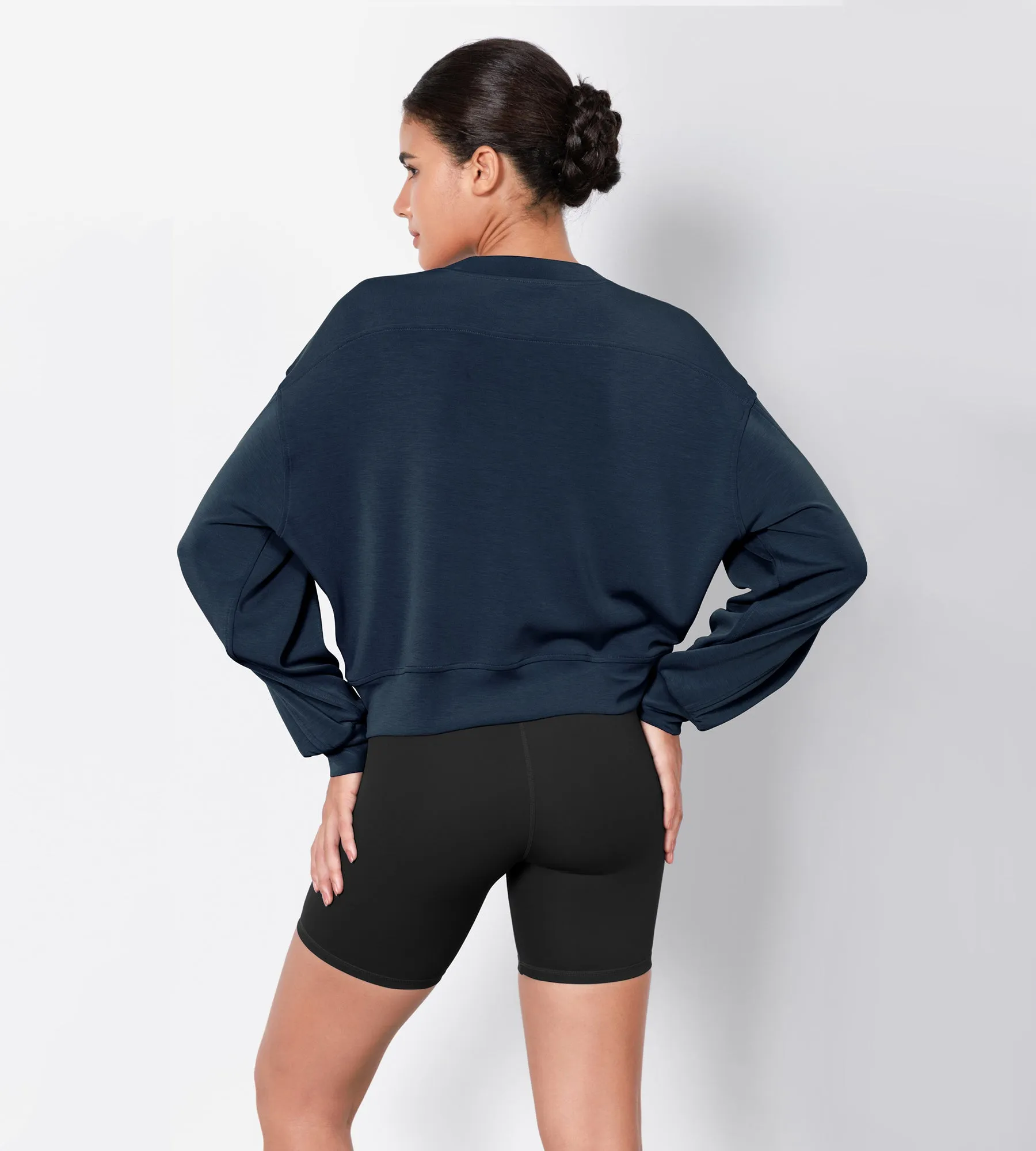 Modal Soft Long Sleeve Cropped Sweatshirts