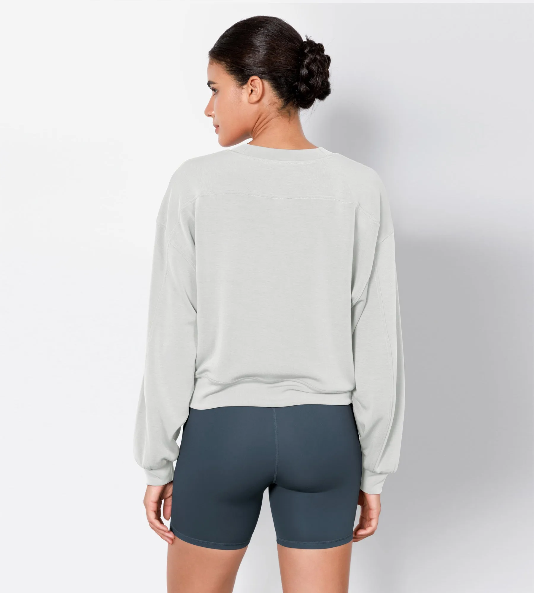Modal Soft Long Sleeve Cropped Sweatshirts