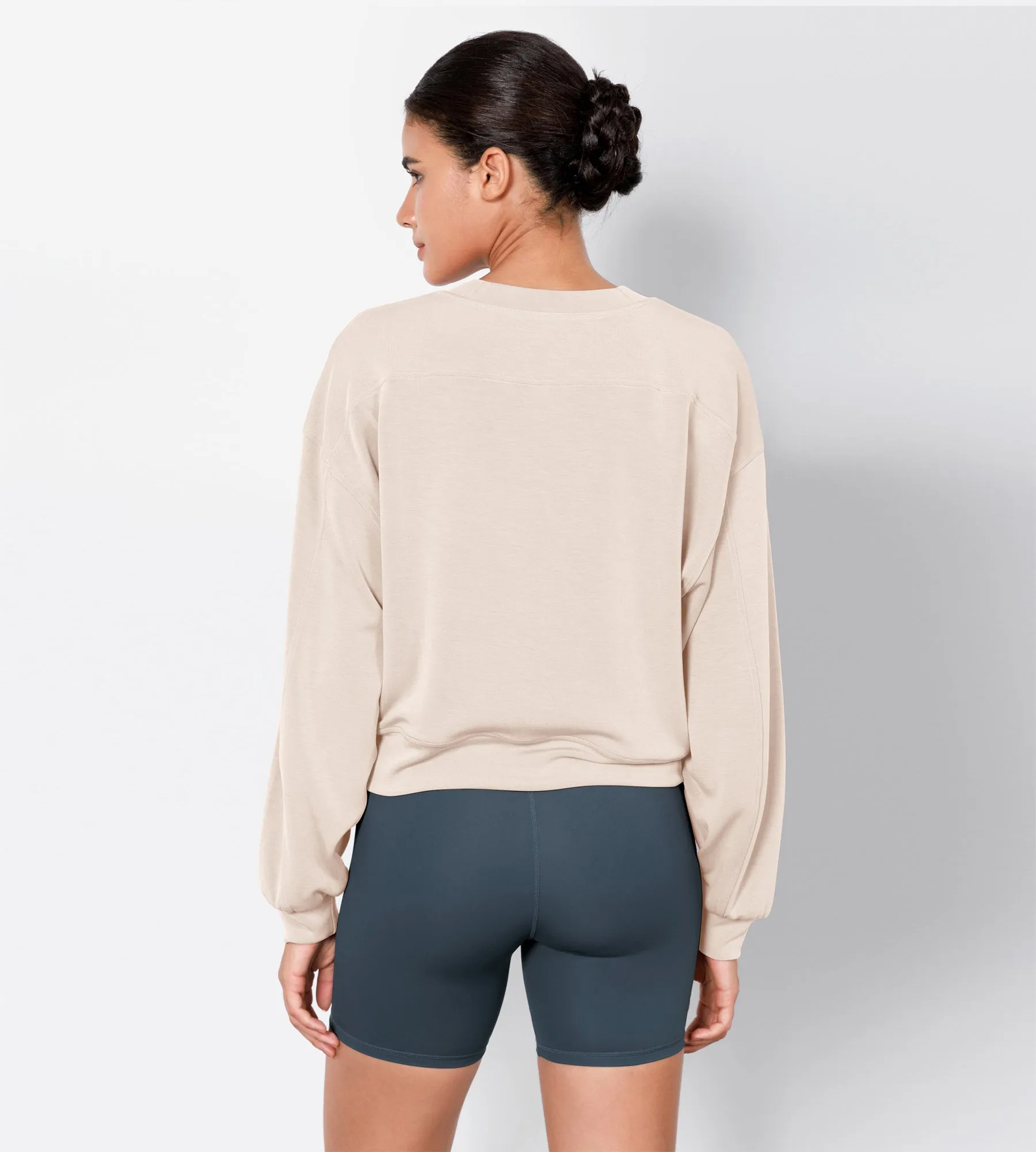 Modal Soft Long Sleeve Cropped Sweatshirts