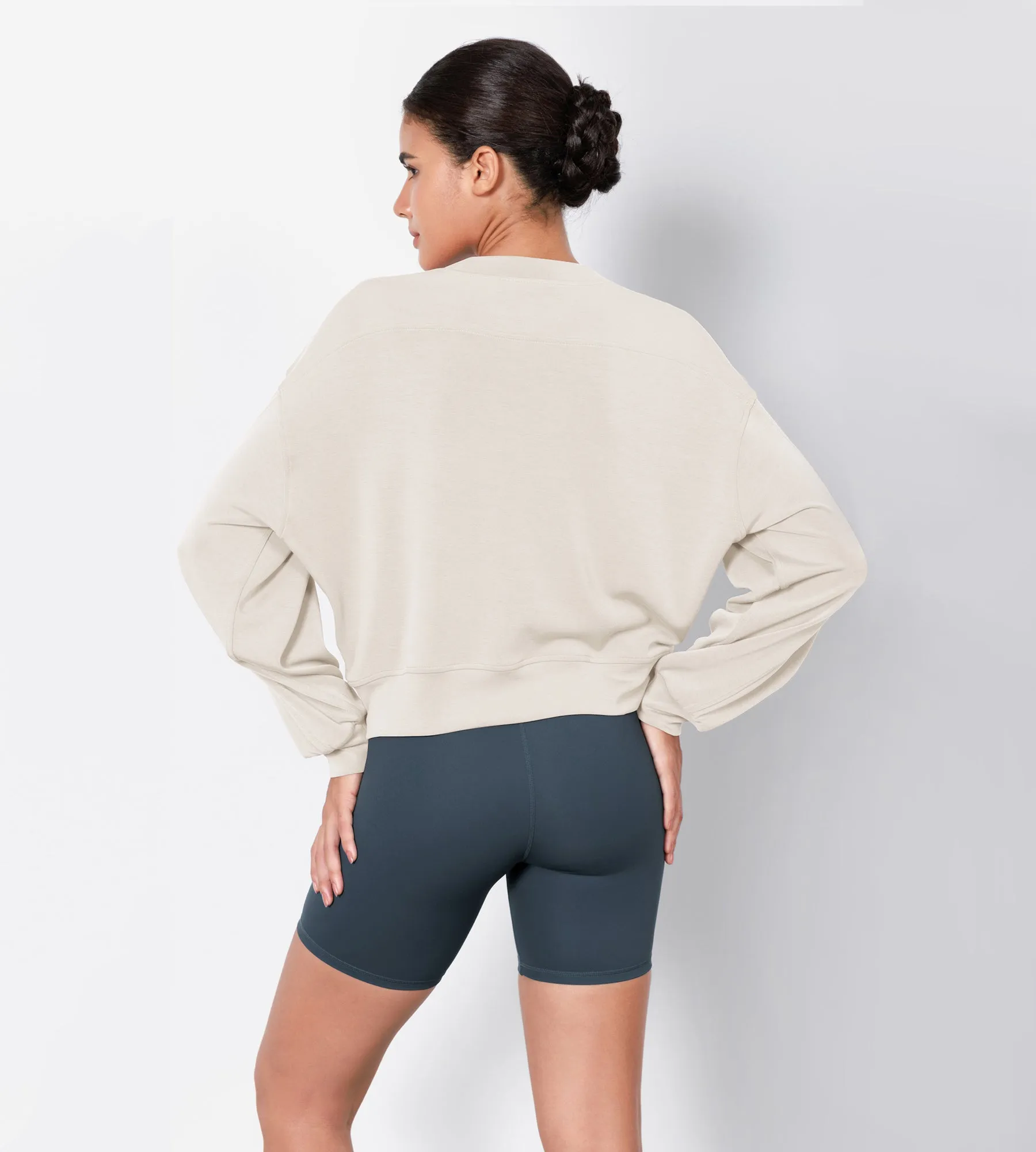 Modal Soft Long Sleeve Cropped Sweatshirts