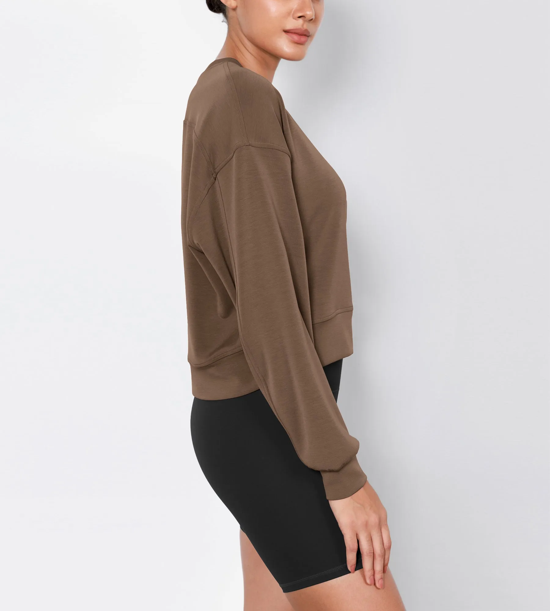Modal Soft Long Sleeve Cropped Sweatshirts
