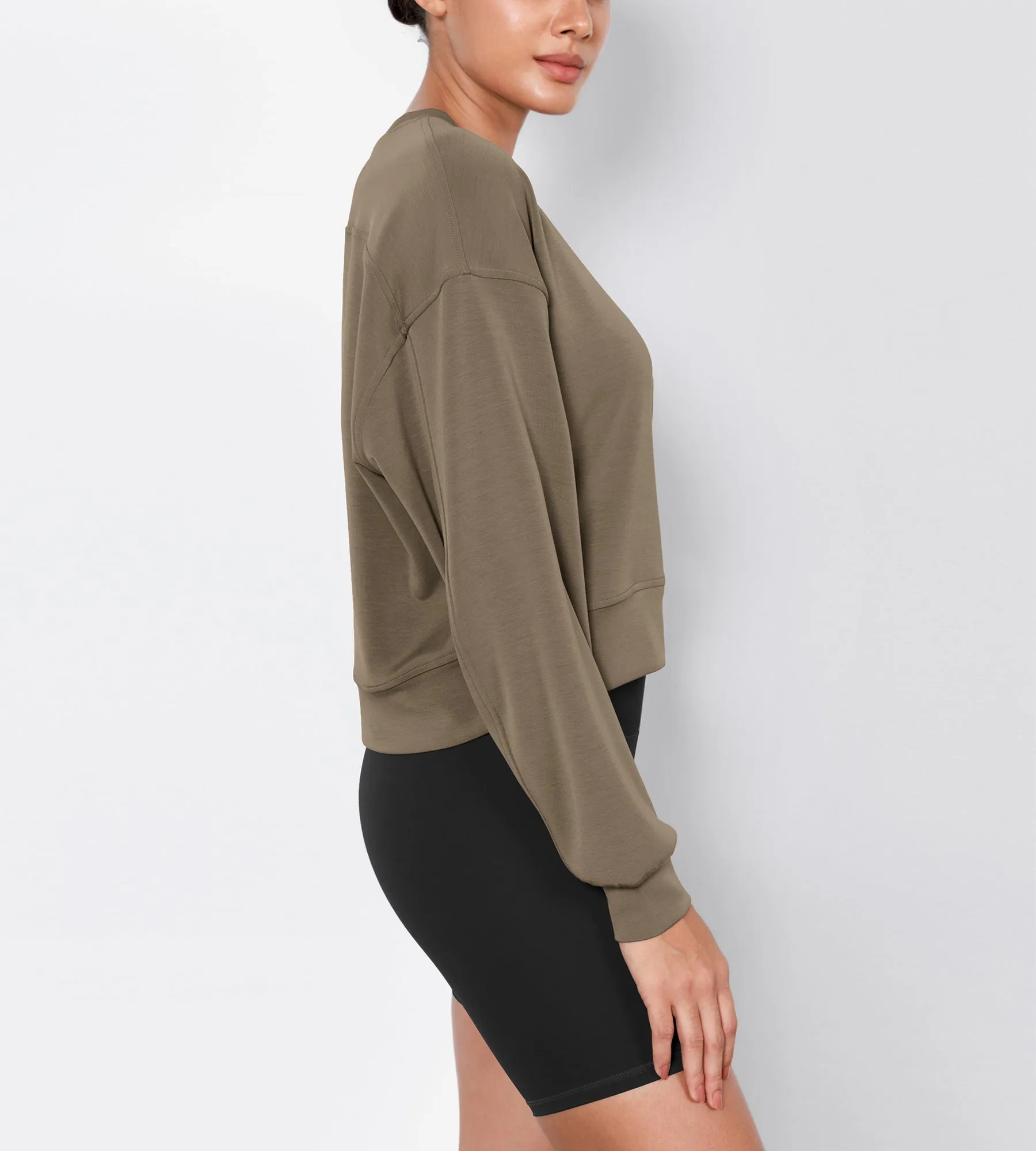 Modal Soft Long Sleeve Cropped Sweatshirts