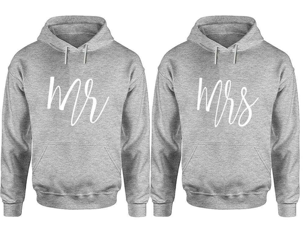 Mr & Mrs Matching Pullover Hoodies – Premium Unisex Design | Comfortable 80% Cotton, 20% Polyester | Sold Separately for Men and Women