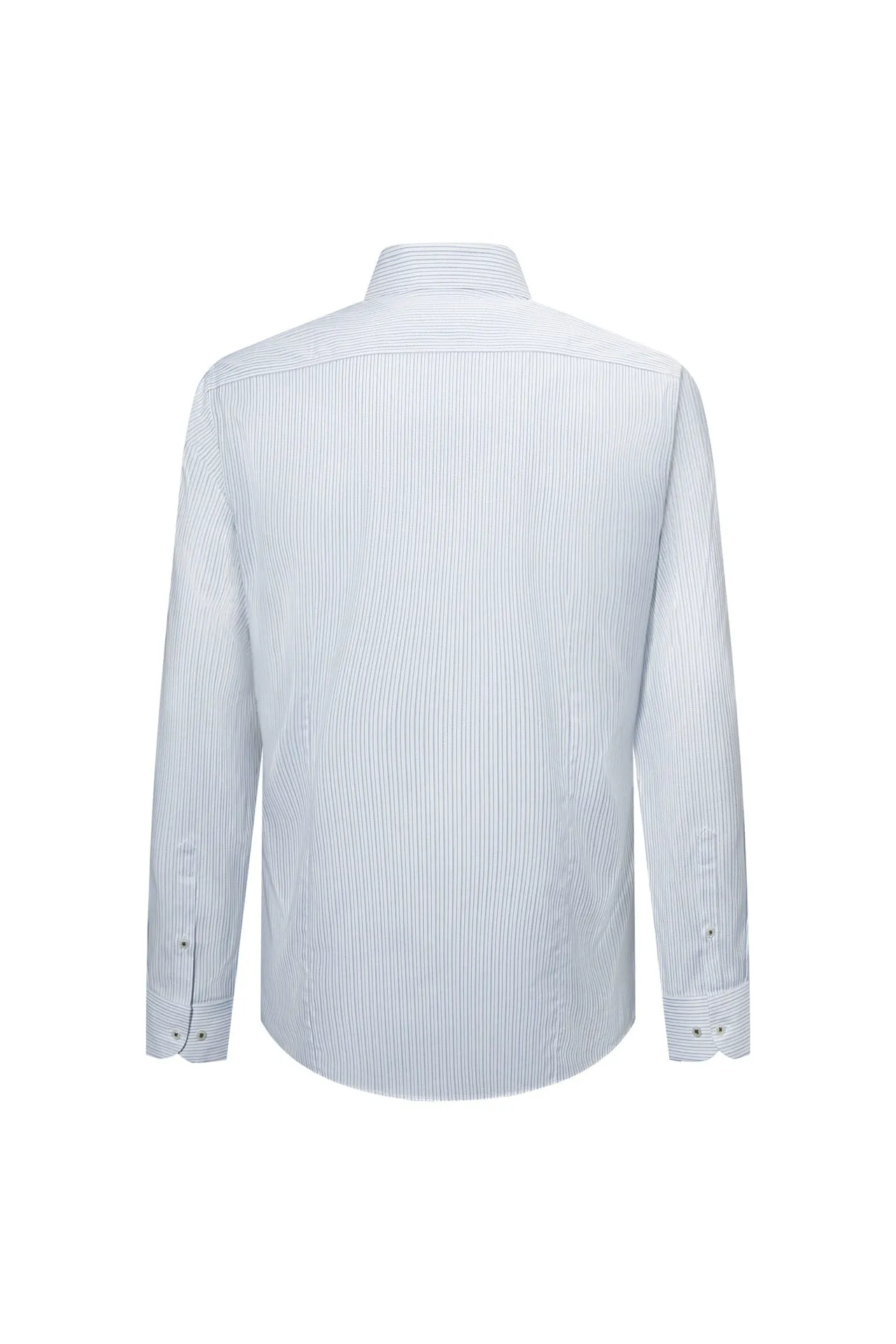 Non-Iron Cotton Stretch Stripe Shirt in Smart Fit Classic Collar