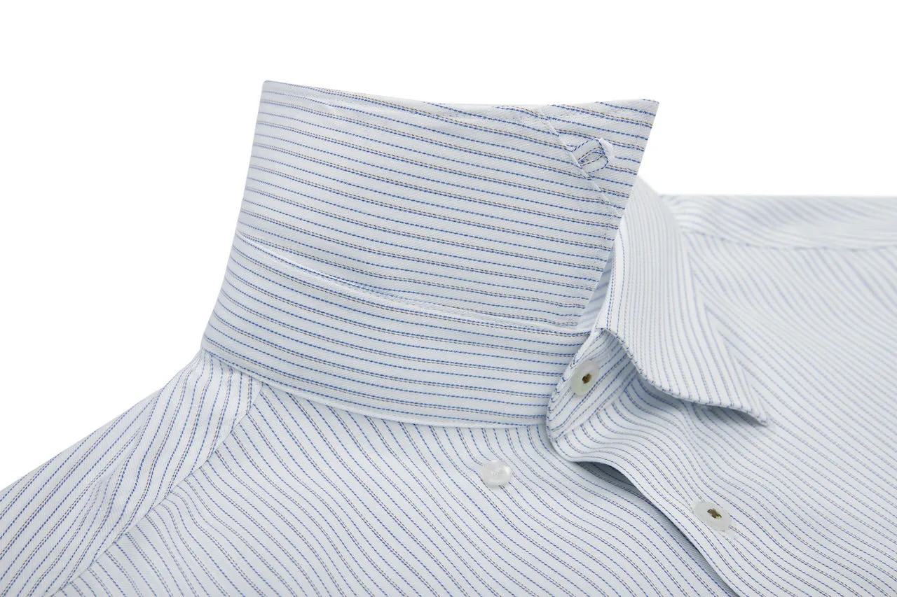 Non-Iron Cotton Stretch Stripe Shirt in Smart Fit Classic Collar