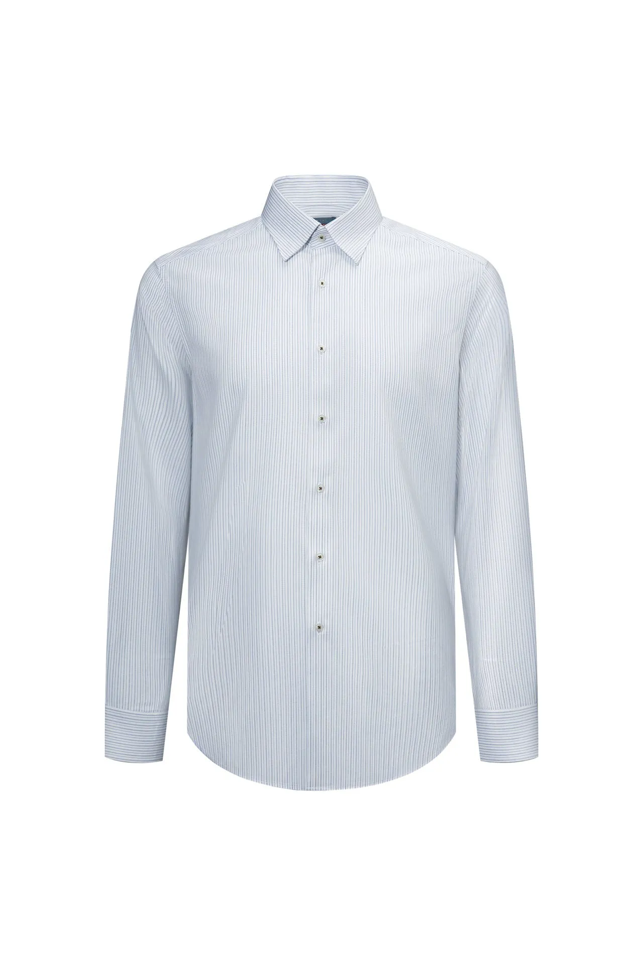 Non-Iron Cotton Stretch Stripe Shirt in Smart Fit Classic Collar