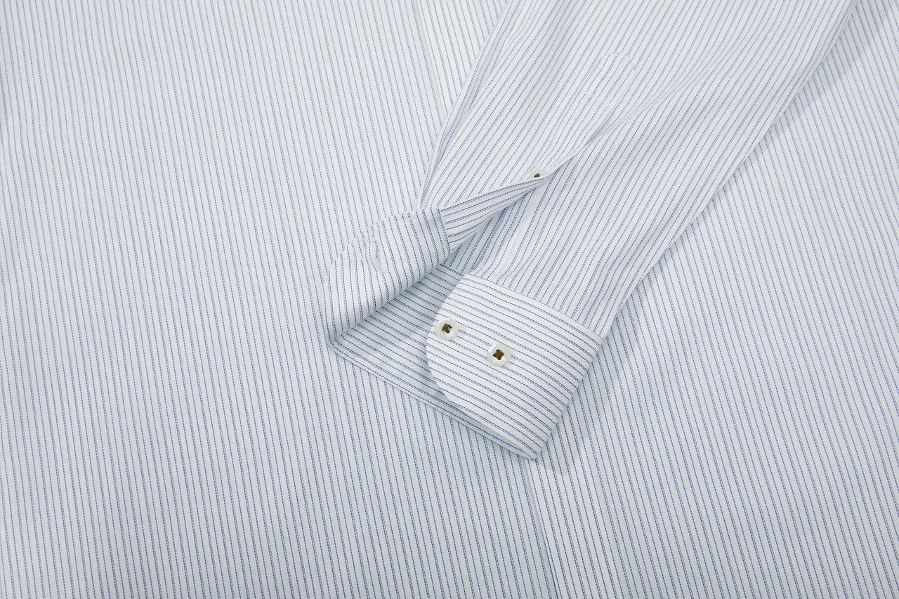 Non-Iron Cotton Stretch Stripe Shirt in Smart Fit Classic Collar