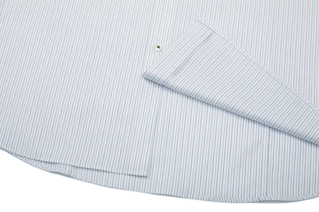 Non-Iron Cotton Stretch Stripe Shirt in Smart Fit Classic Collar