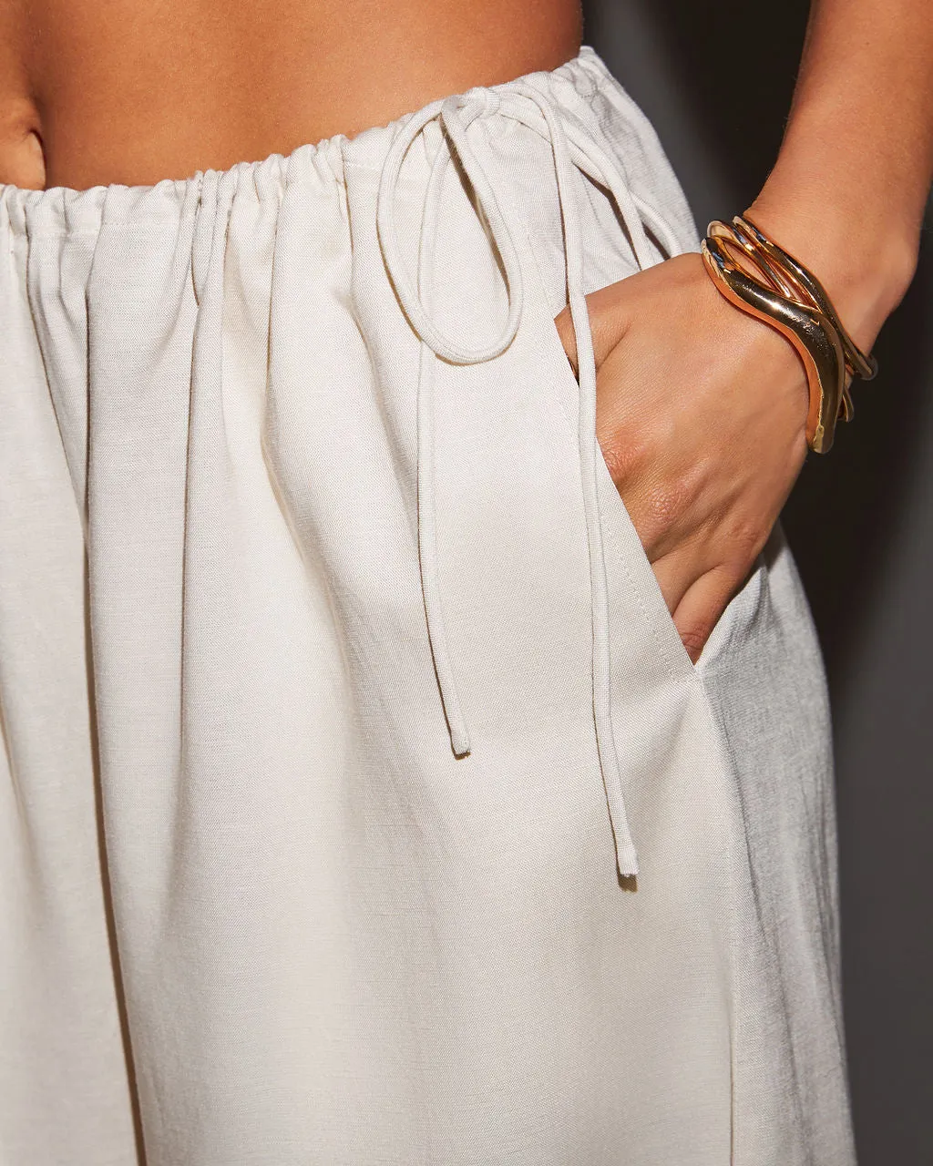 Nora Linen Side Tie Relaxed Pants