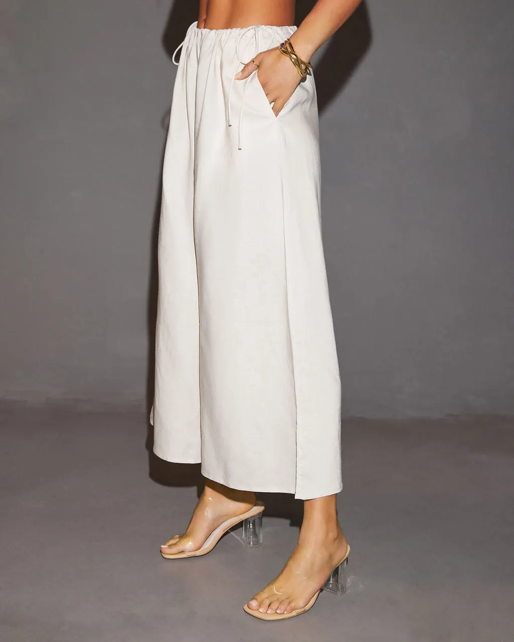 Nora Linen Side Tie Relaxed Pants