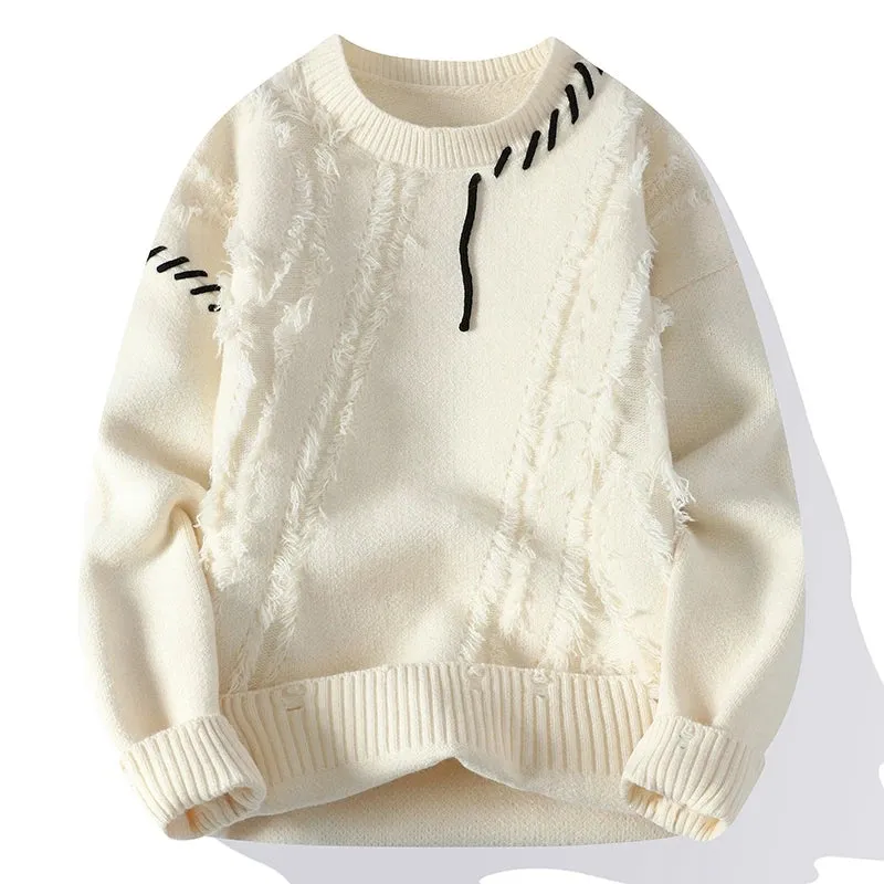 O-Neck Wool Knit Pullover Cardigan
