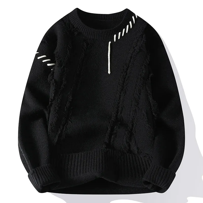 O-Neck Wool Knit Pullover Cardigan