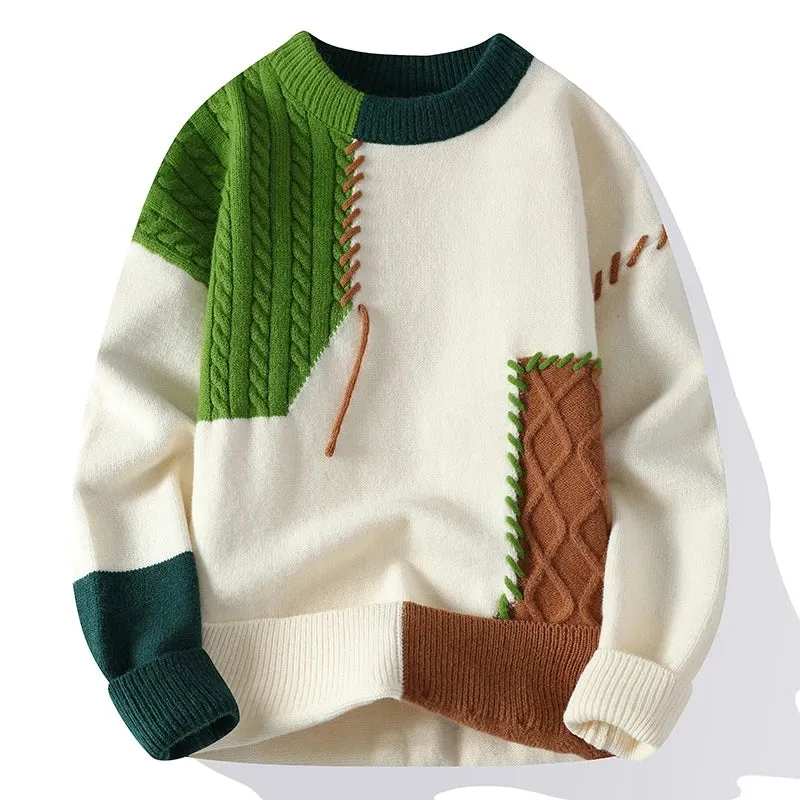 O-Neck Wool Knit Pullover Cardigan