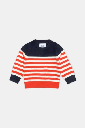 Orange Stripes Boys Sweaters