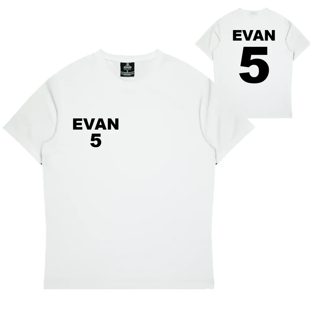 Personalised White Training Shirt - Mens