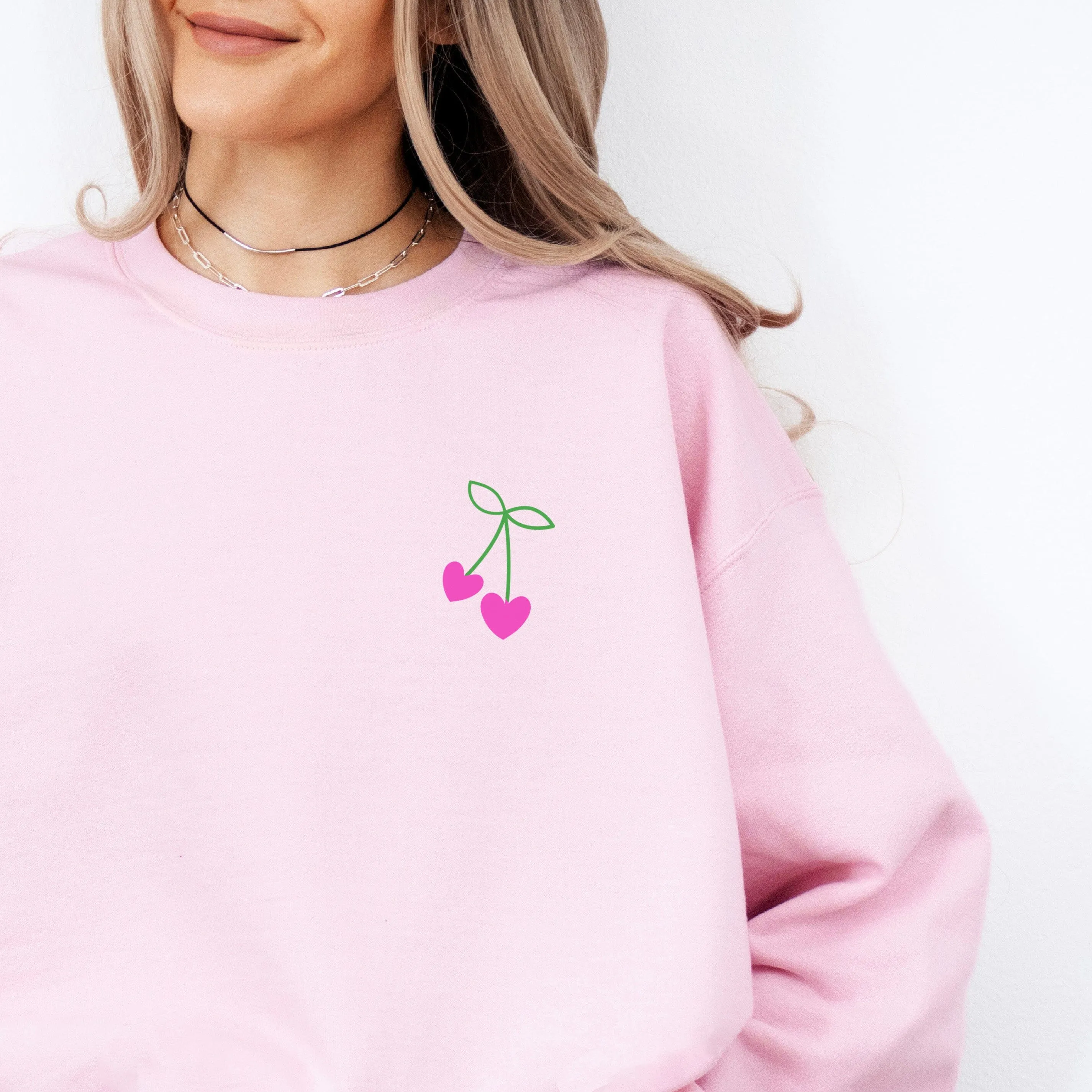 Pink Heart Cherries Sweatshirt