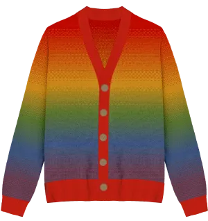 Rainbow Fade Knit Cardigan