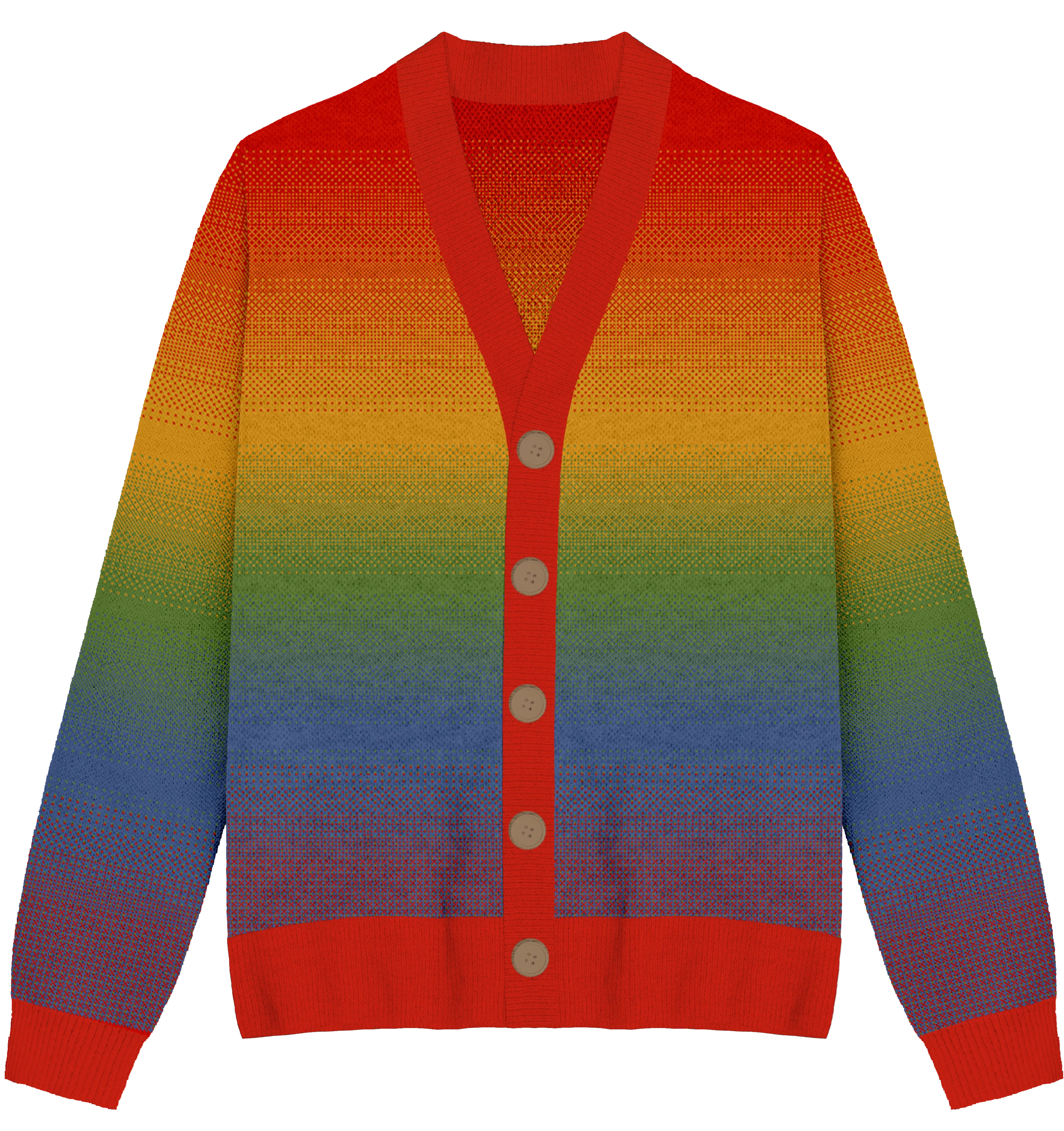 Rainbow Fade Knit Cardigan