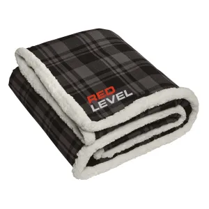 Red Level Port Authority Â® Flannel Sherpa Blanket Embroidery