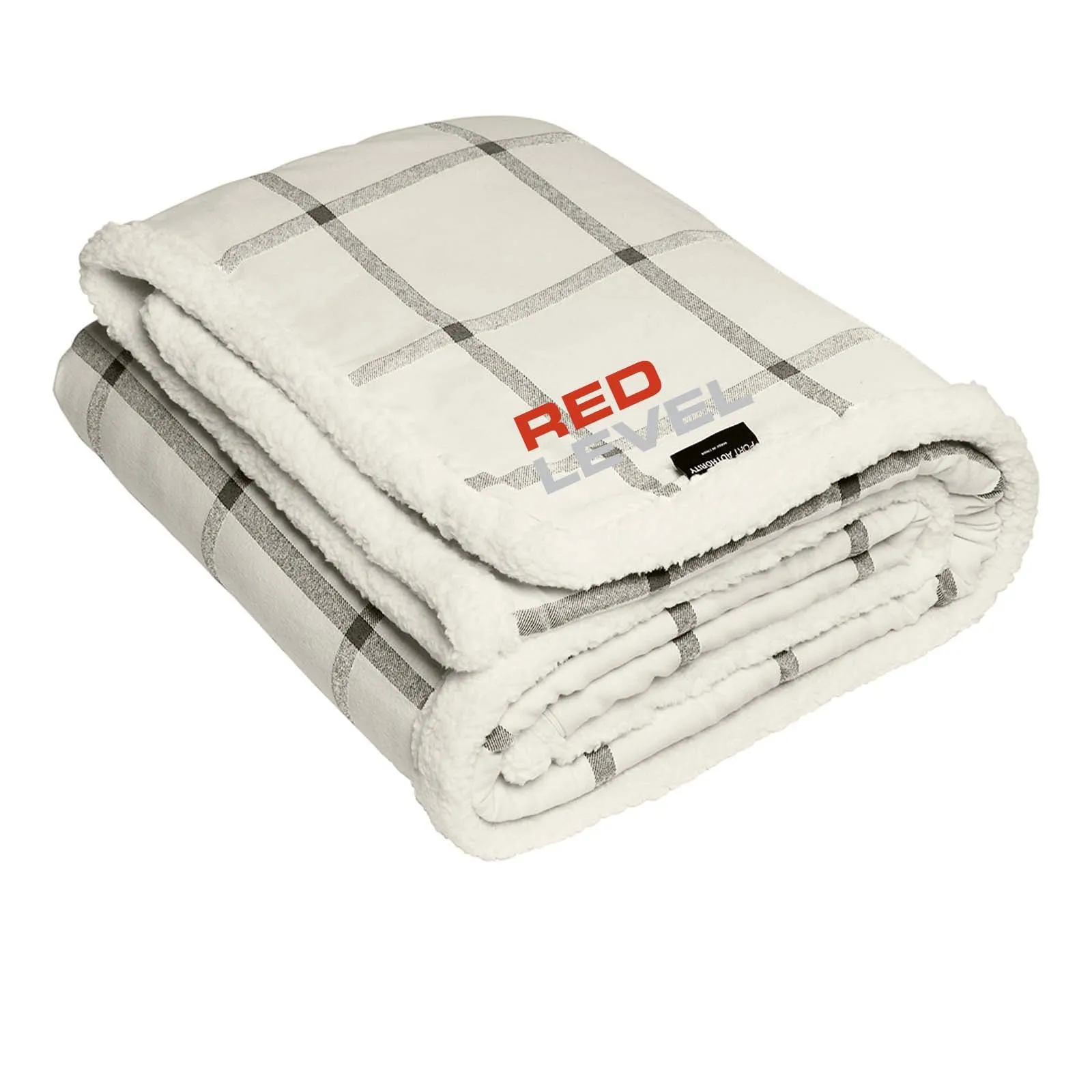 Red Level Port Authority Â® Flannel Sherpa Blanket Embroidery