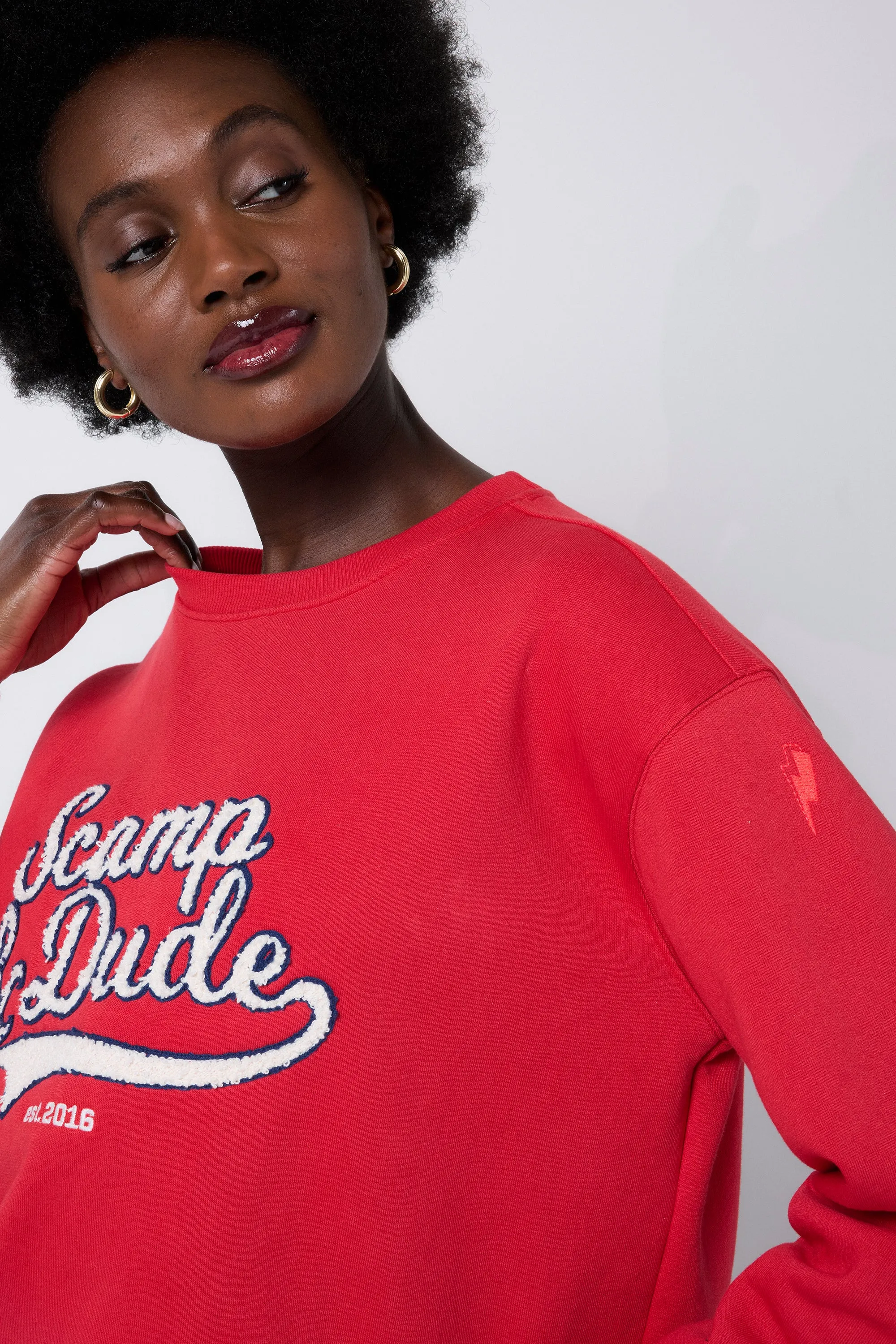 Red Varsity Scamp & Dude Oversized Sweatshirt