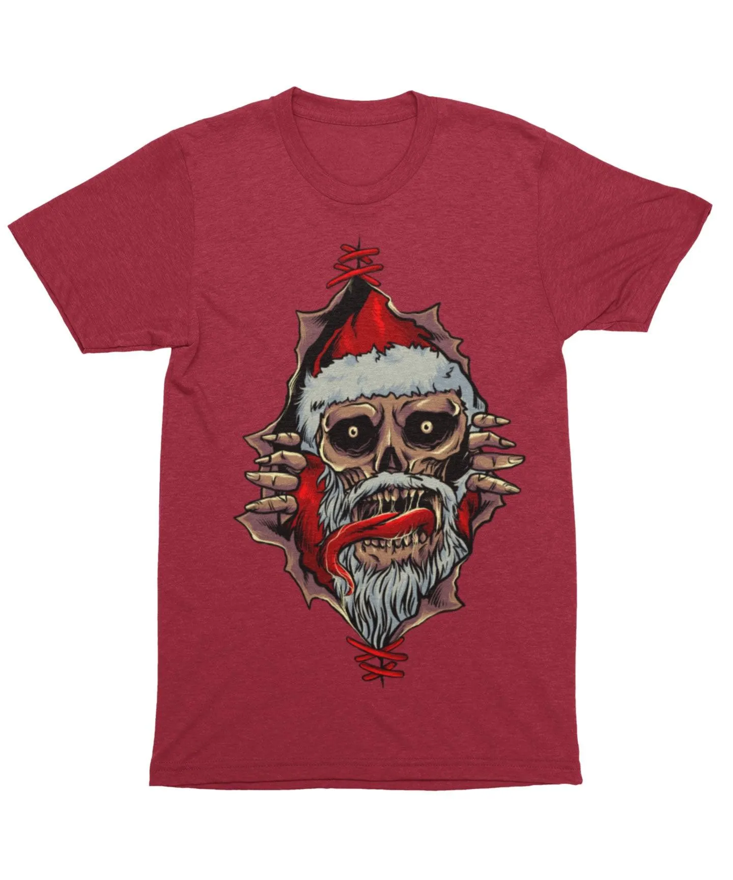 Santa Skull Peek-A-Boo Unisex Christmas T-Shirt