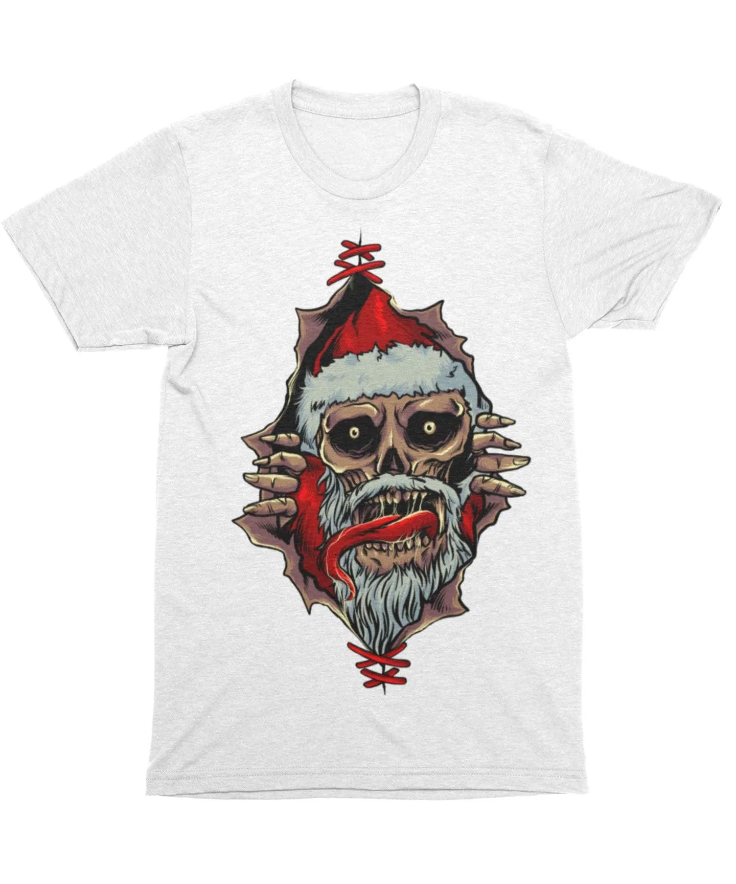 Santa Skull Peek-A-Boo Unisex Christmas T-Shirt