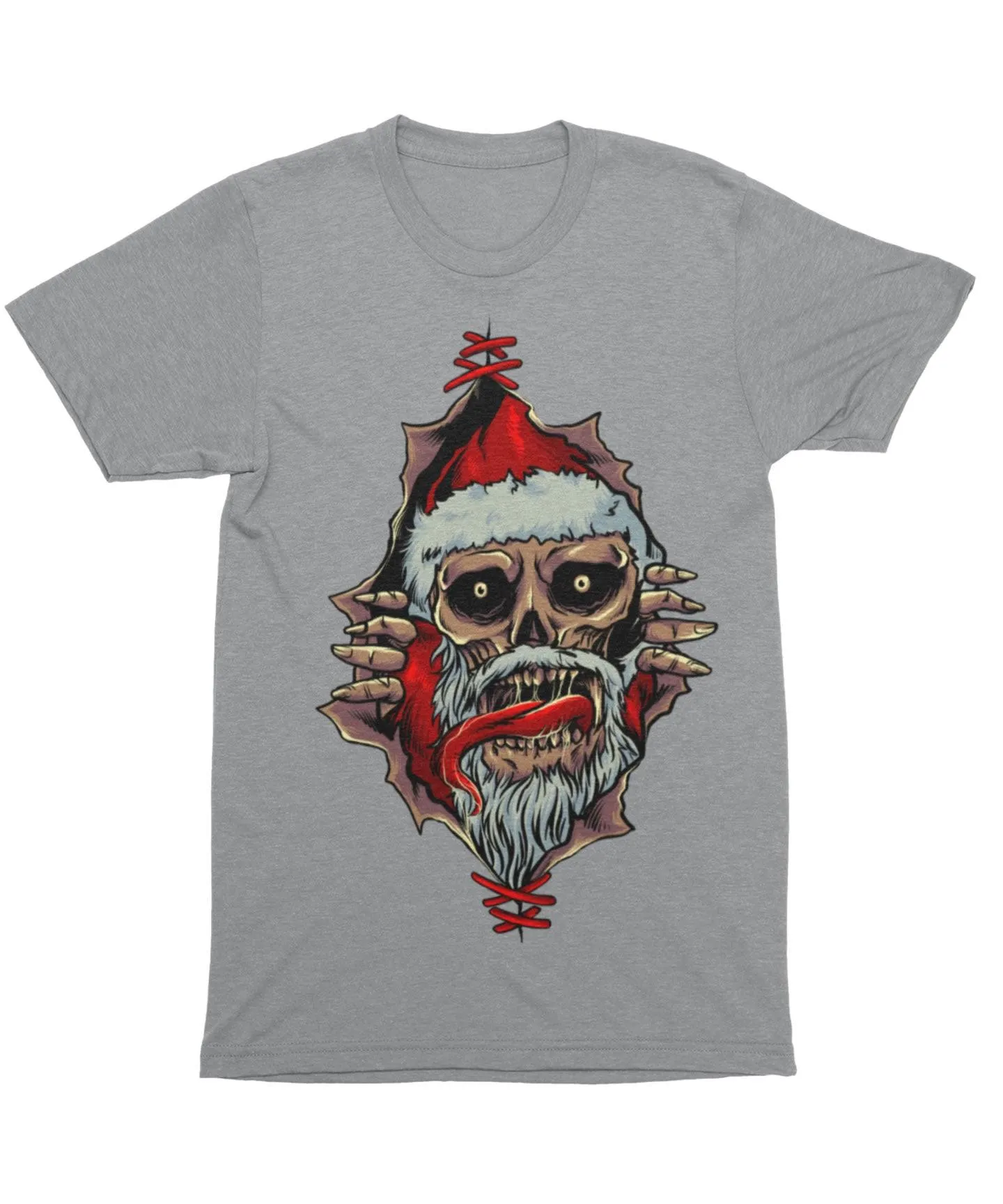 Santa Skull Peek-A-Boo Unisex Christmas T-Shirt