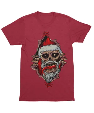 Santa Skull Peek-A-Boo Unisex Christmas T-Shirt