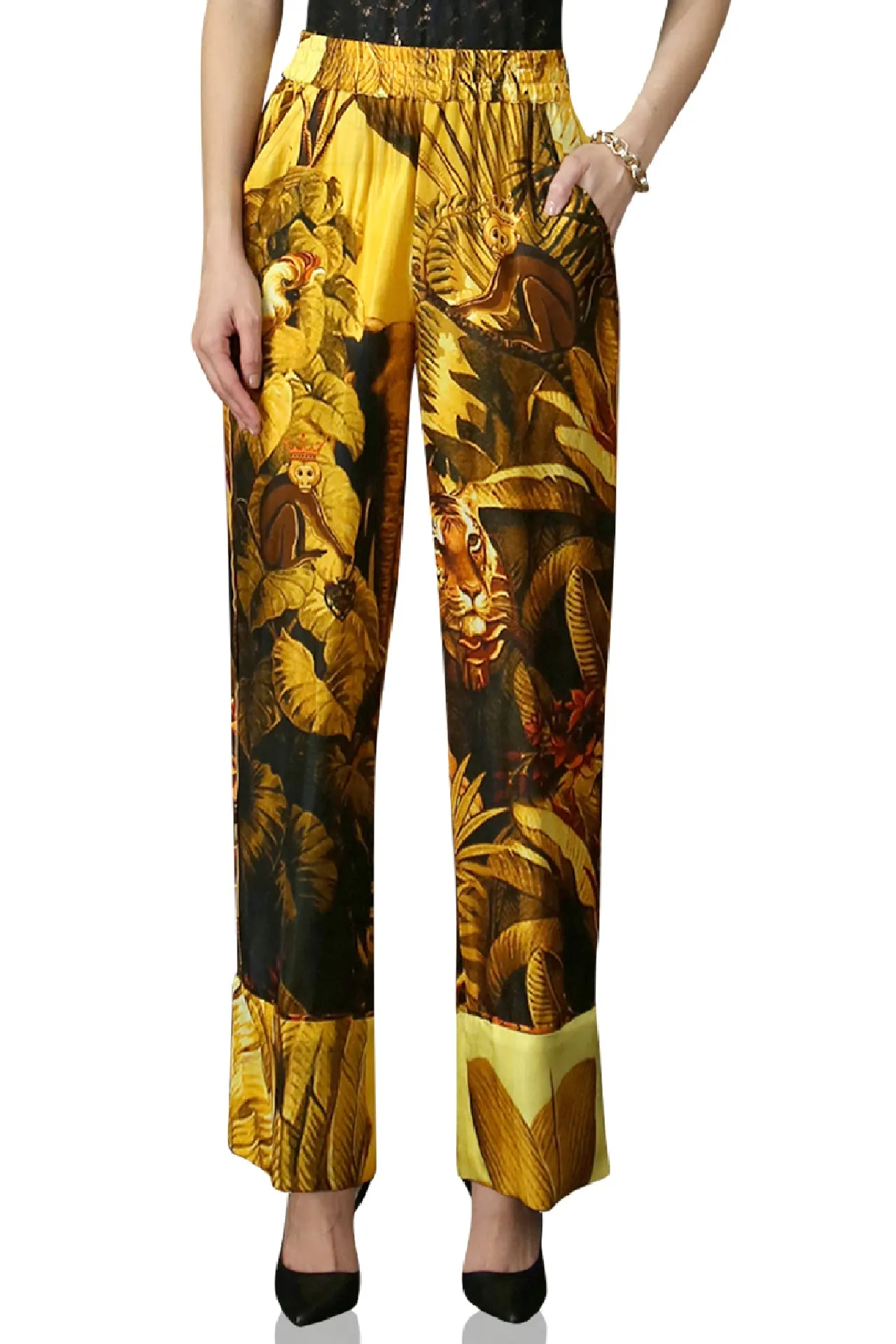 Straight Pants In  Dark Yellow Mustard