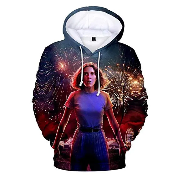 Stranger Things Hoodie Sweatshirt Short Sleeve Cotton T-Shirt Hat for Unisex
