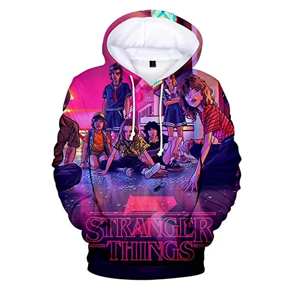 Stranger Things Hoodie Sweatshirt Short Sleeve Cotton T-Shirt Hat for Unisex