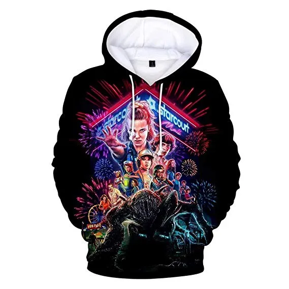 Stranger Things Hoodie Sweatshirt Short Sleeve Cotton T-Shirt Hat for Unisex