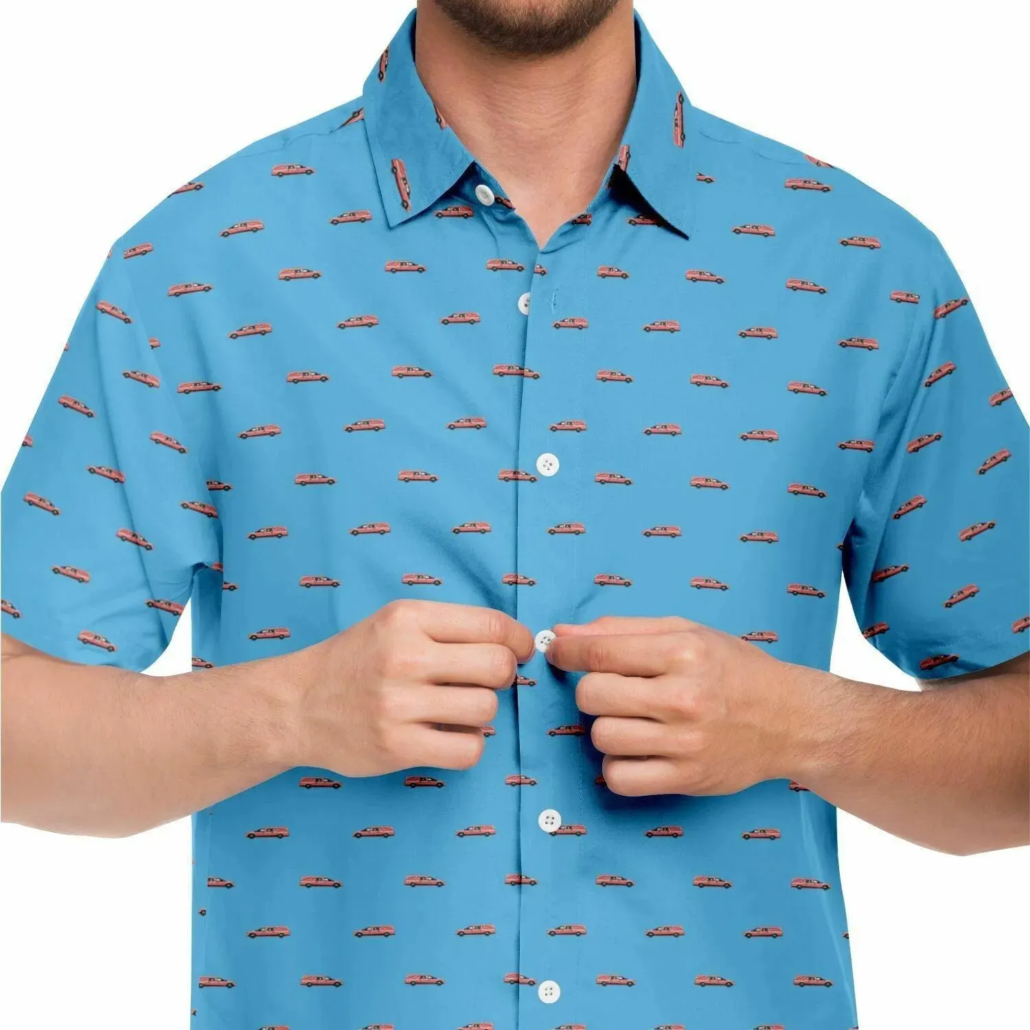 Subtle-Tee Pink Hearse on Baby Blue