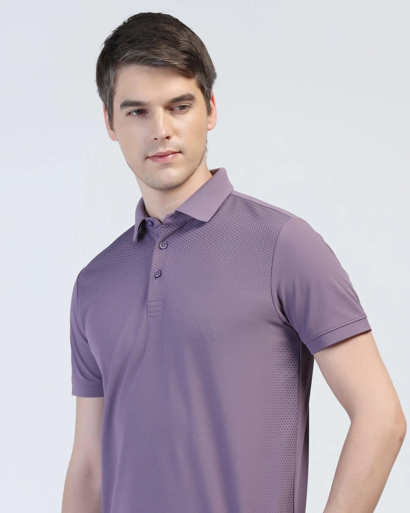 Printed Ivory TechPro Polo Mulled Grape T-Shirt