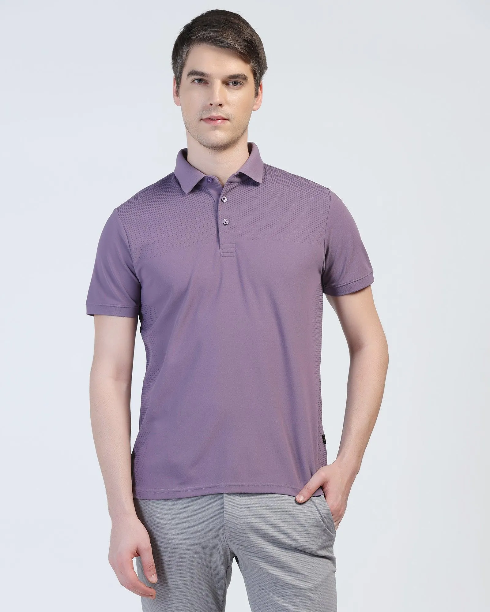 Printed Ivory TechPro Polo Mulled Grape T-Shirt