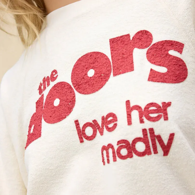 The Doors Love Her Madly Reverse Raglan Sweatshirt (Stone Vintage)