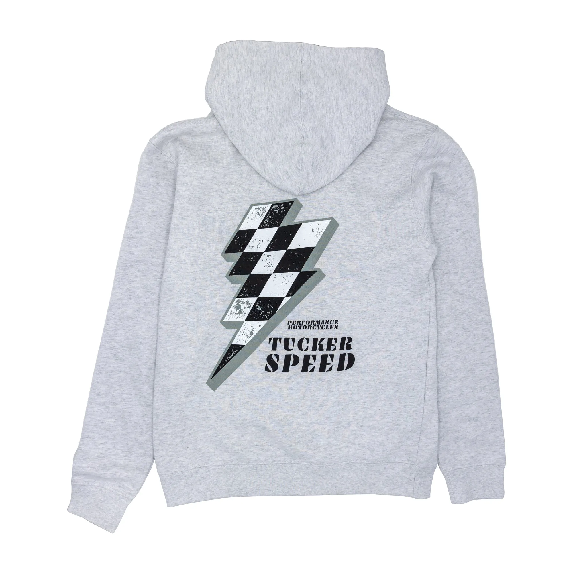 Tucker Speed Checkered Bolt Hoodie - Pullover - Heather Gray